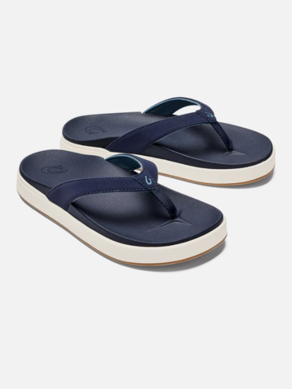 OLUKAI NU A PI O Womens Flip Flop Sandal Navy Blue Size 9 Travel Beach